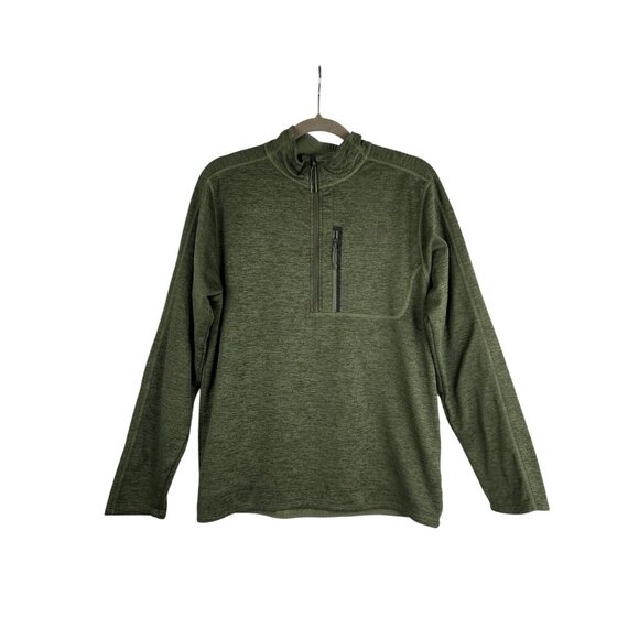 The North Face Men's Size Medium Olive Green  Long Sleeve Half- Zip Sweatshirt - Picture 1 of 9